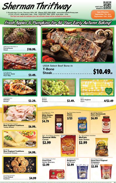 Sherman Thriftway Weekly Ad September 10 - 16, 2026