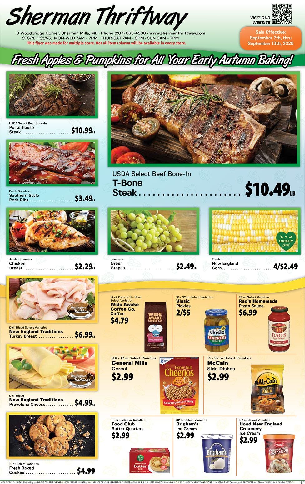 Sherman Thriftway Weekly Ad September 10 - 16, 2026