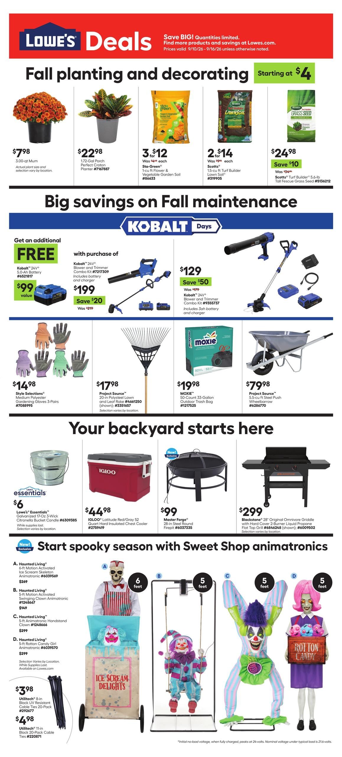 Lowe's (Manila Area, AR) Weekly Ad September 10 - 16, 2026