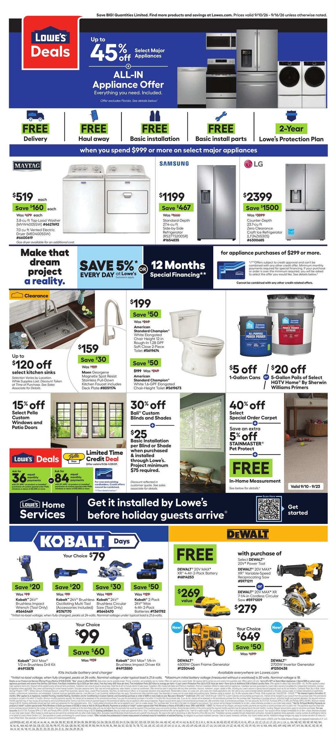 Lowe's (Manila Area, AR) Weekly Ad September 10 - 16, 2026