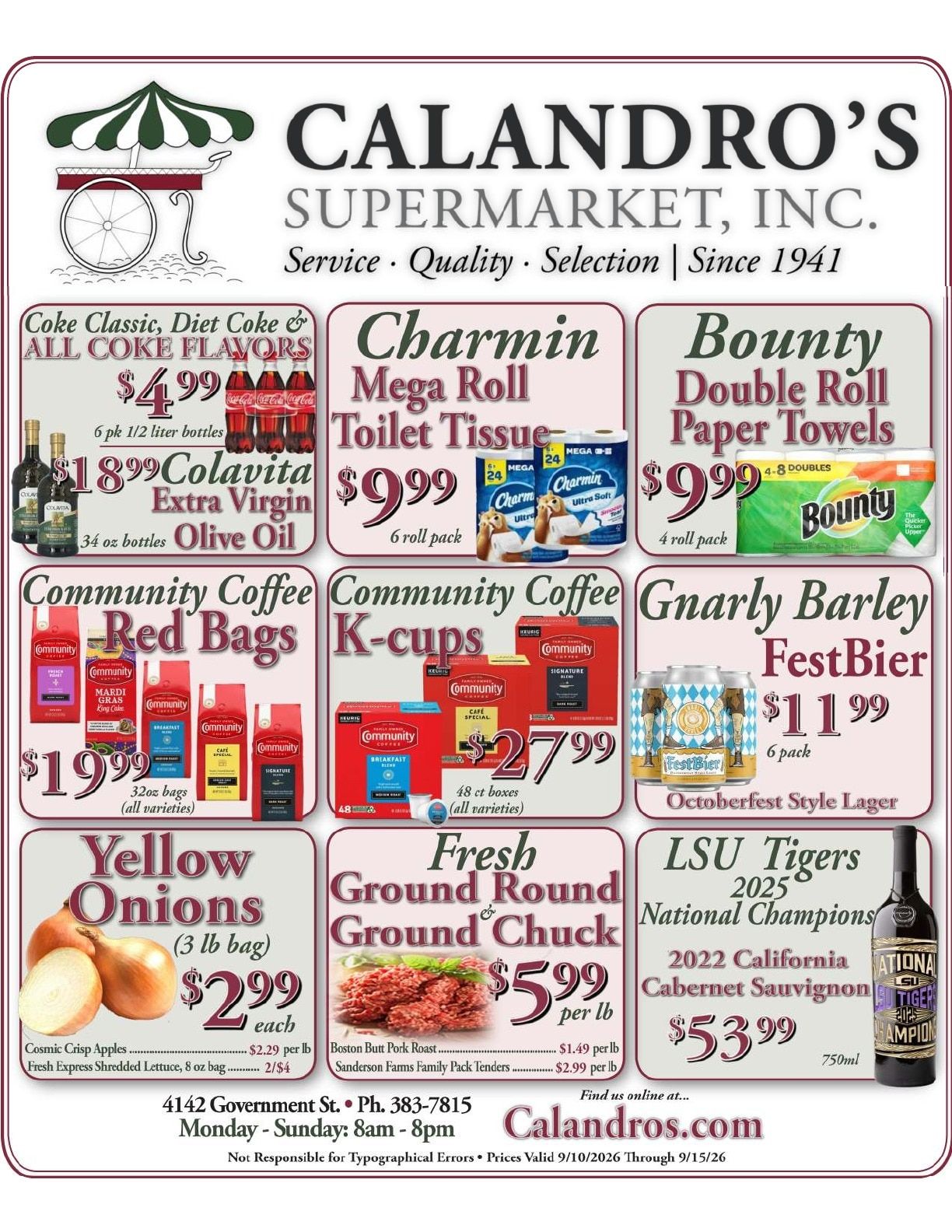 Calandro's Supermarket Weekly Ad September 10 - 15, 2026