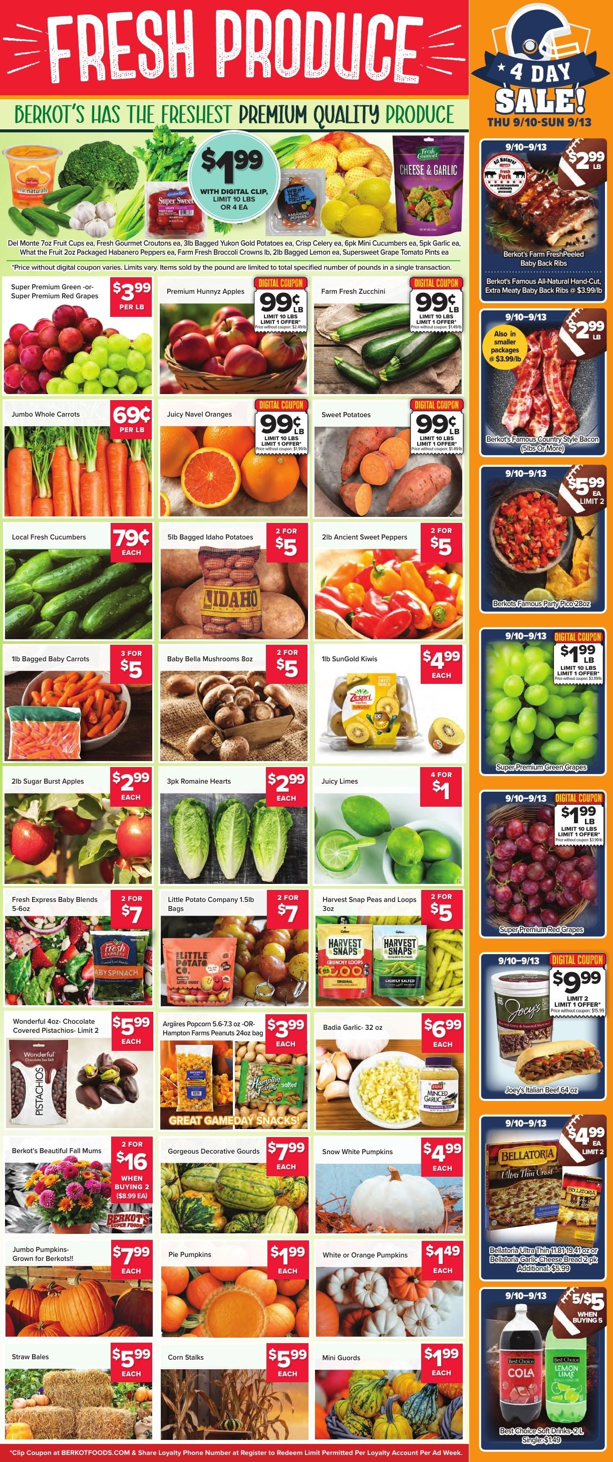 Berkot's Super Foods (Illinois) Weekly Ad September 10 - 16, 2026