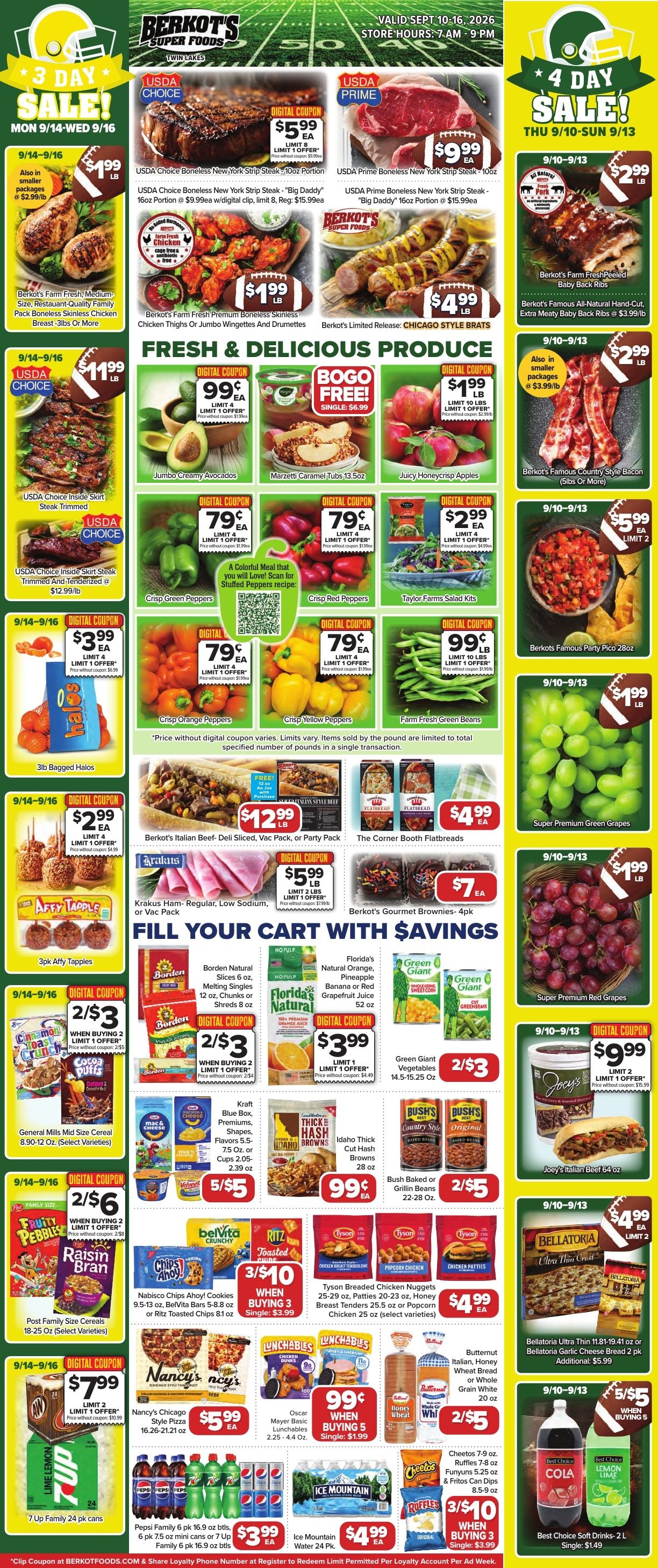 Berkot's Super Foods (Twin Lakes, WI) Weekly Ad September 10 - 16, 2026
