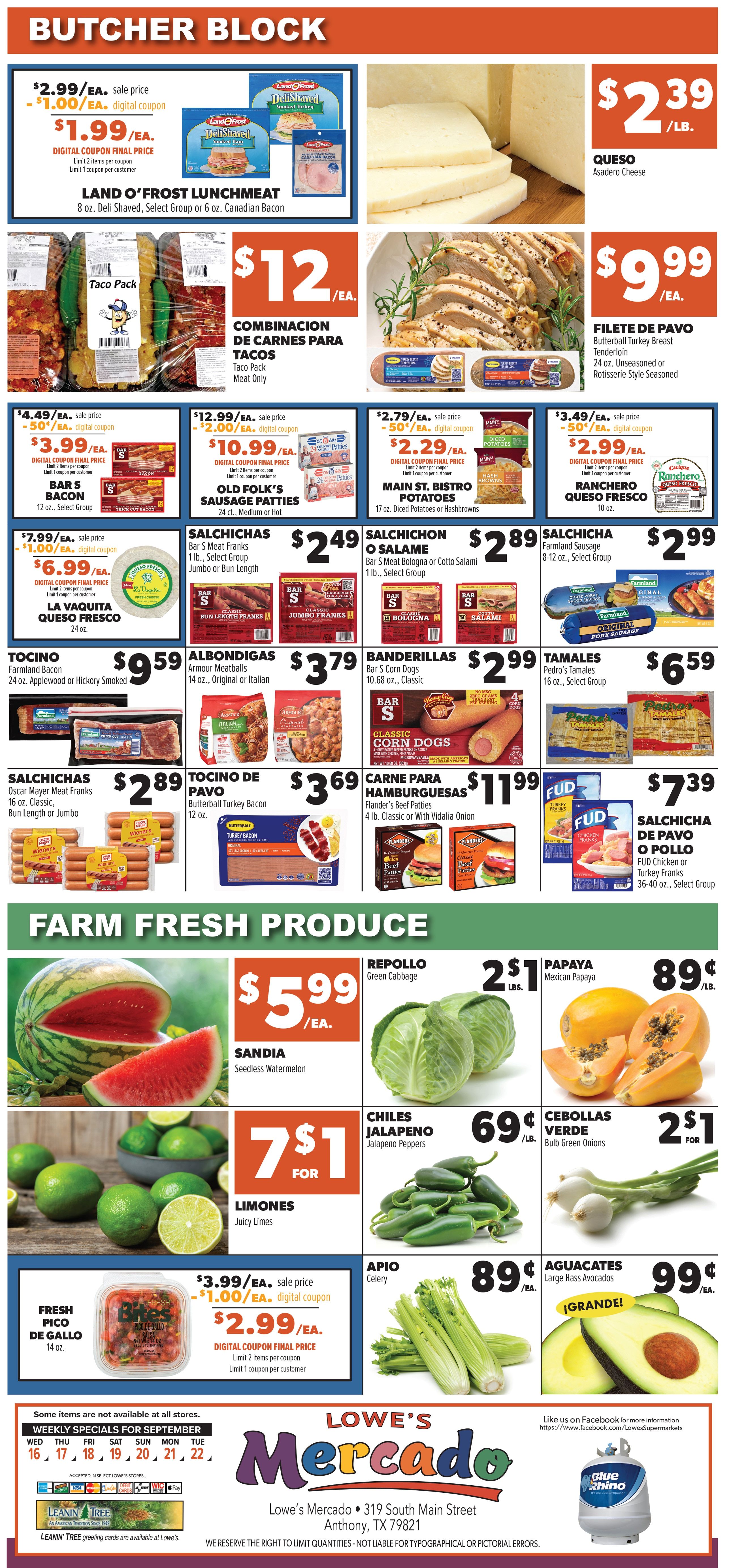 Lowe's Mercado (Anthony, TX) Weekly Ad September 16 - 22, 2026