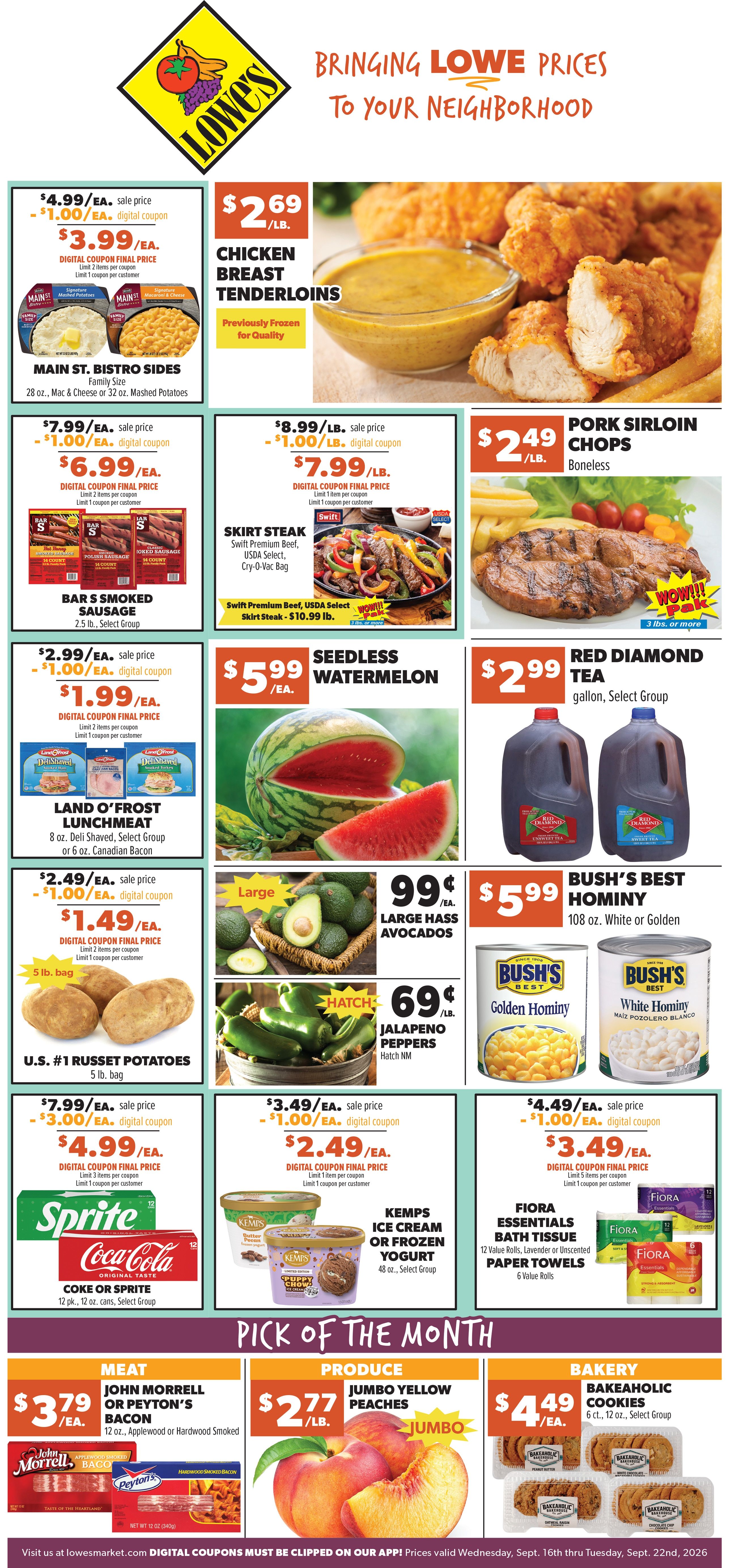 Lowe's Market Weekly Ad September 16 - 22, 2026