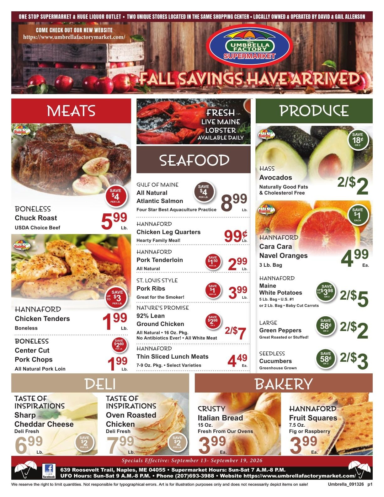 Umbrella Factory Supermarket Weekly Ad September 13 - 19, 2026