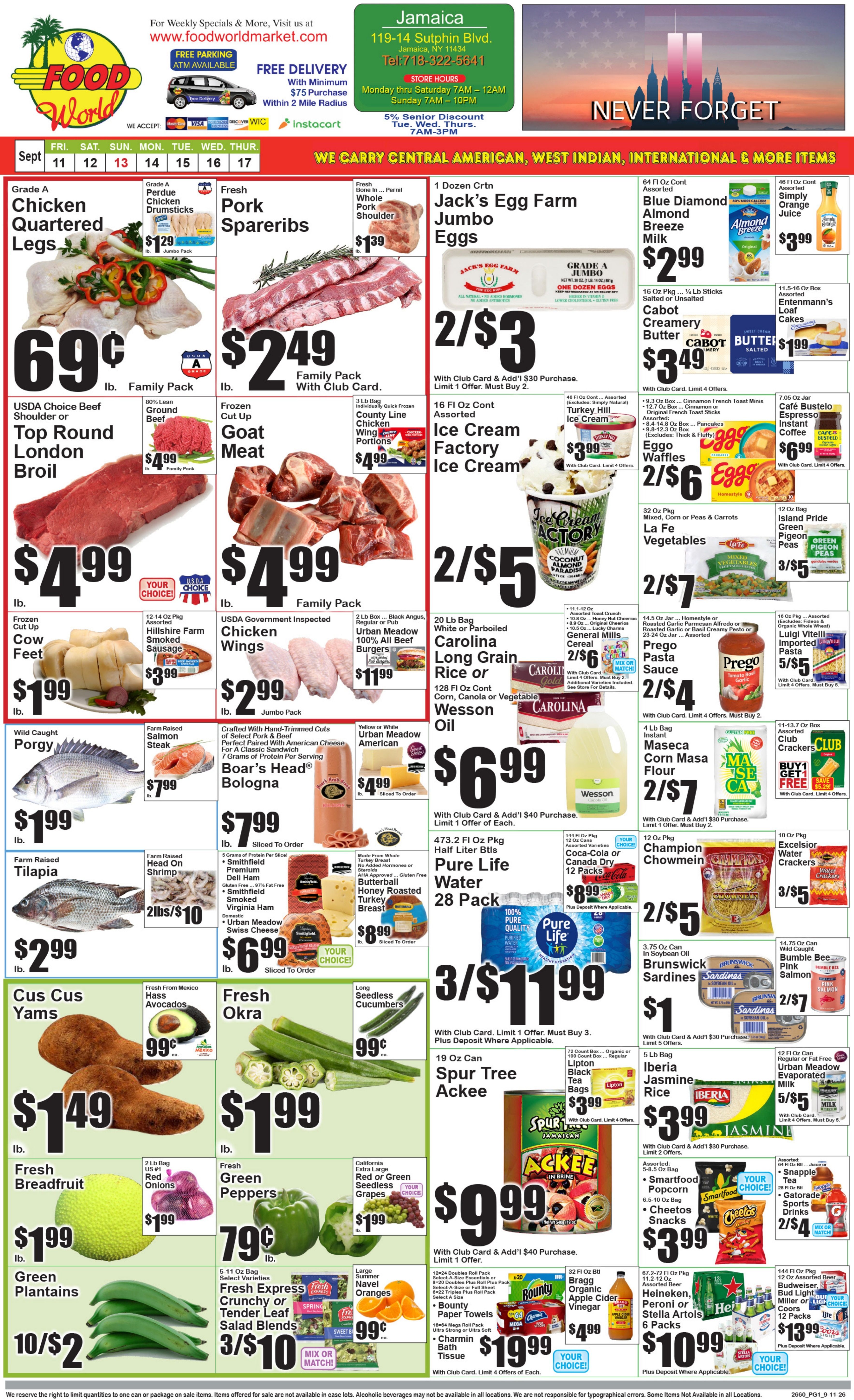 Food World Supermarket Weekly Ad September 11 - 17, 2026