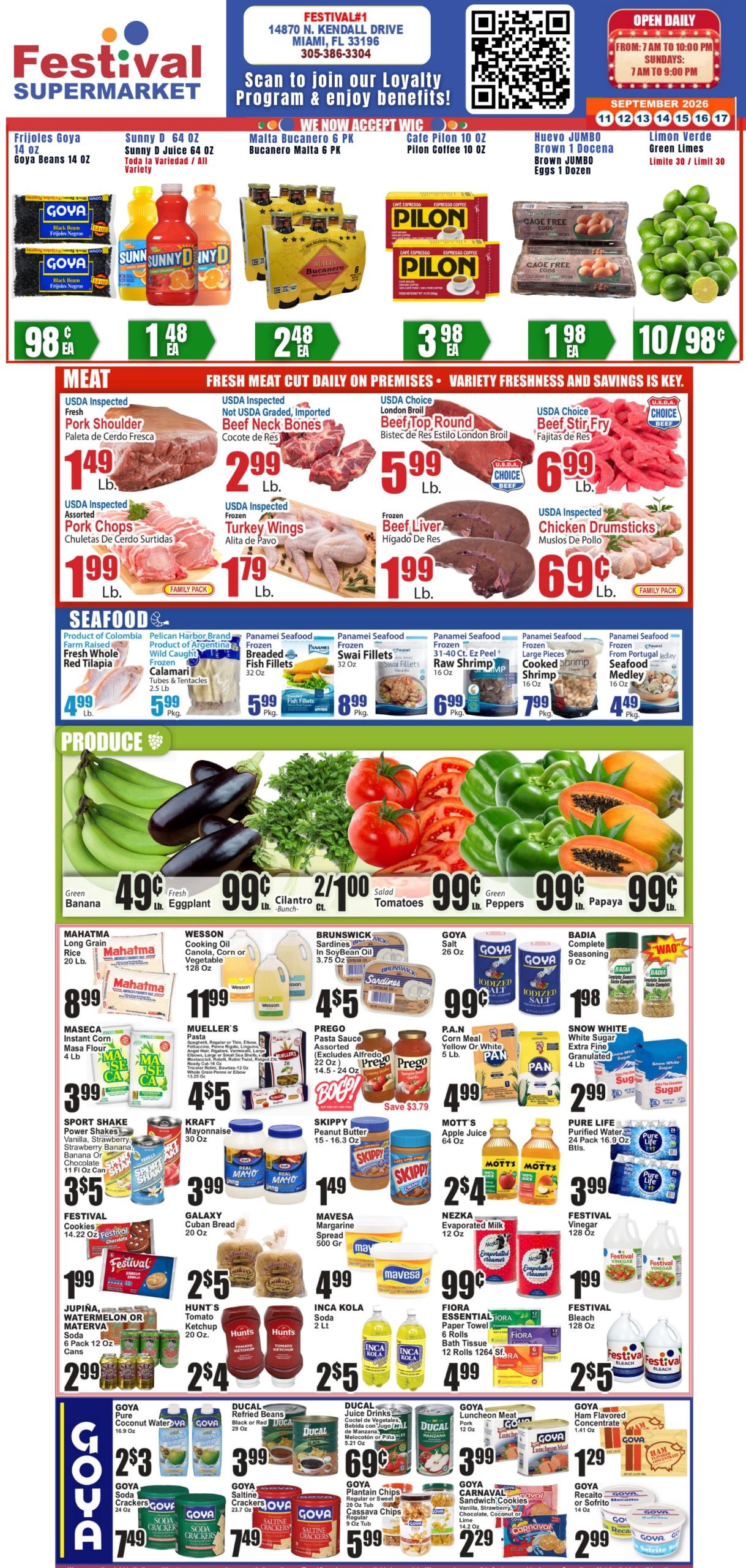 Festival Supermarket Weekly Ad September 11 - 17, 2026