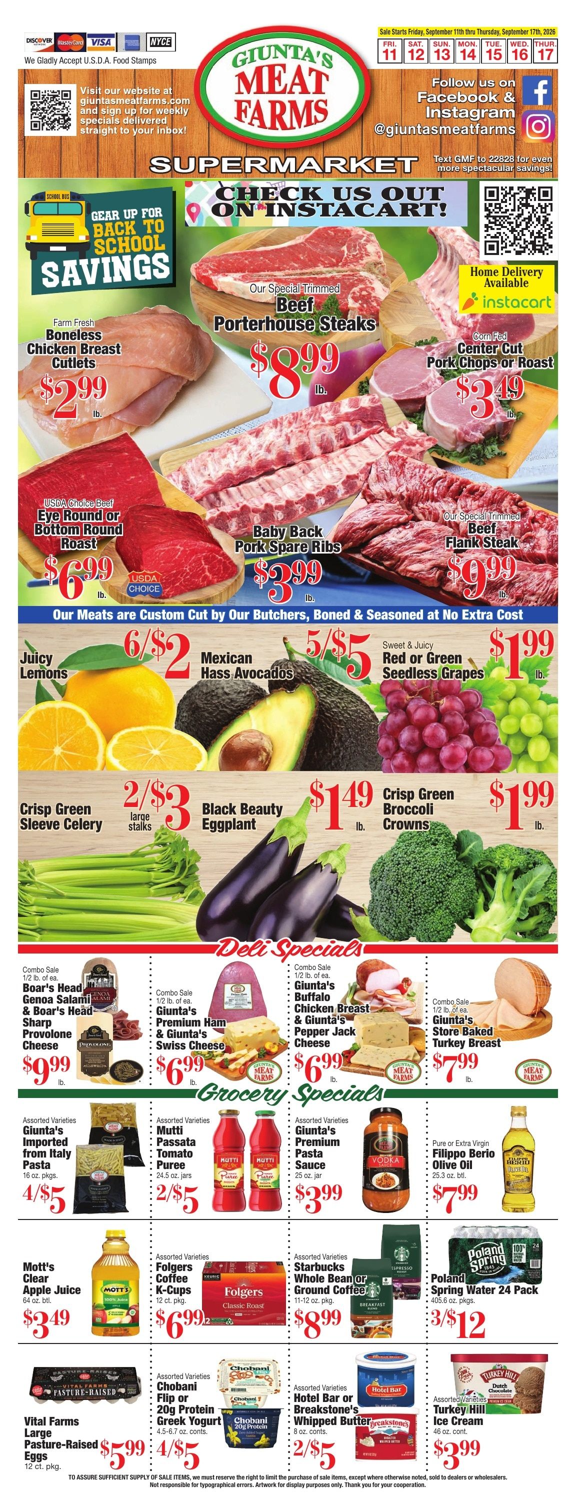 Giunta's Meat Farms Weekly Ad September 11 - 17, 2026
