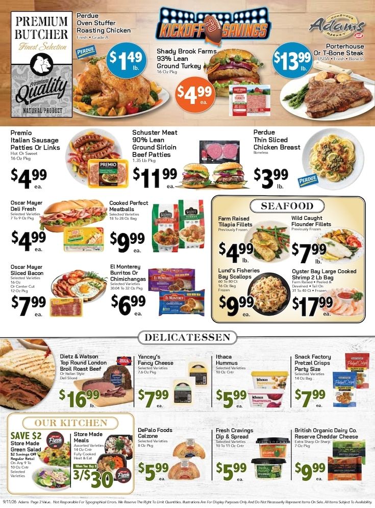 Adams Hometown Market (25 Providence Street, West Warwick, RI) Weekly Ad September 11 - 17, 2026
