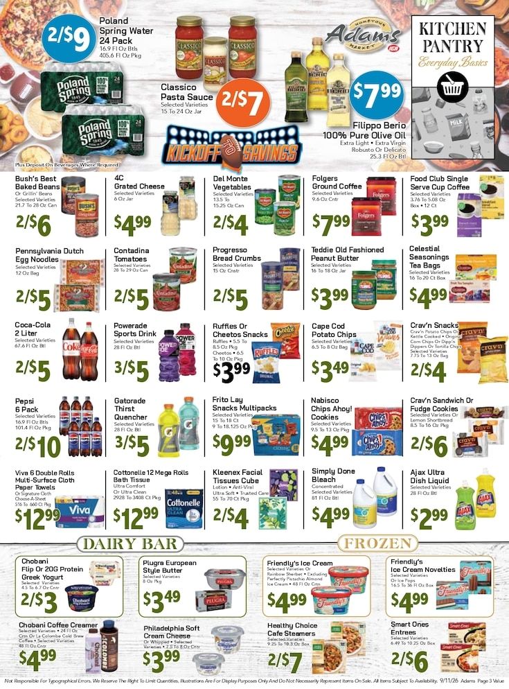 Adams Hometown Market (25 Providence Street, West Warwick, RI) Weekly Ad September 11 - 17, 2026