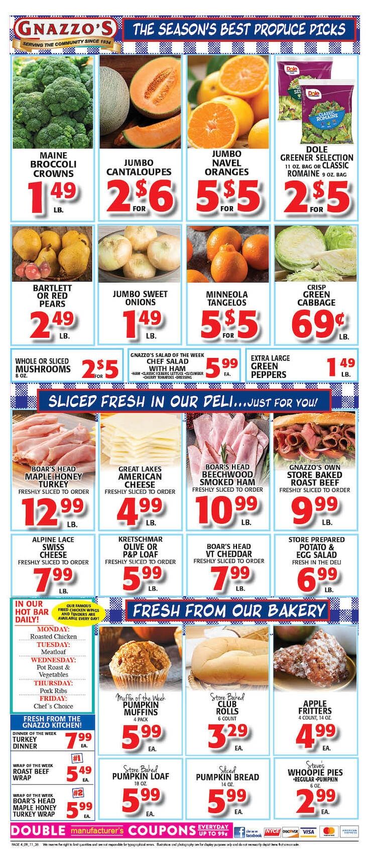 Gnazzo's Food Center Weekly Ad September 9 - 15, 2026