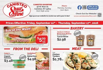 Canisteo Shurfine Weekly Ad September 11 - 17, 2026