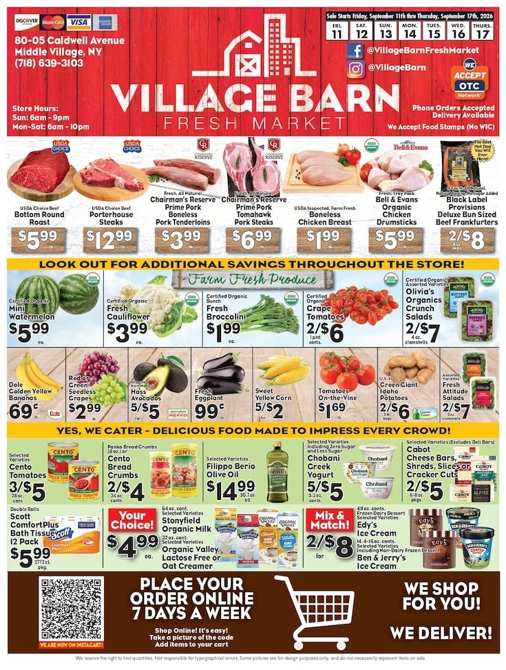 Village Barn Fresh Market Weekly Ad September 11 - 17, 2026