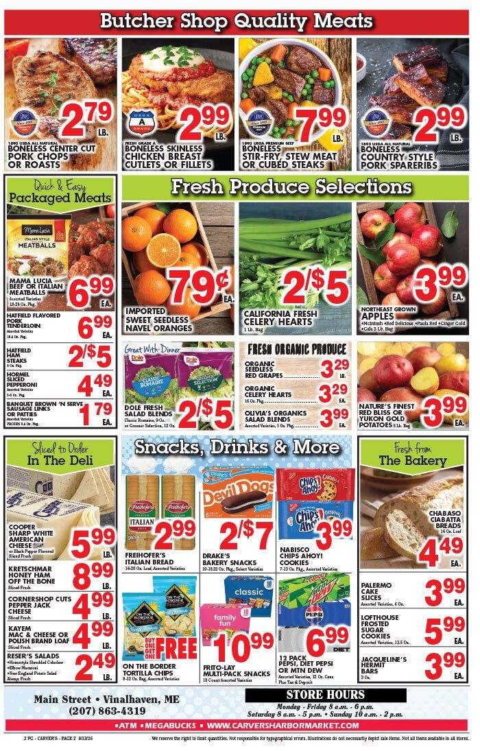 Carver's Harbor Market Weekly Ad September 11 - 17, 2026