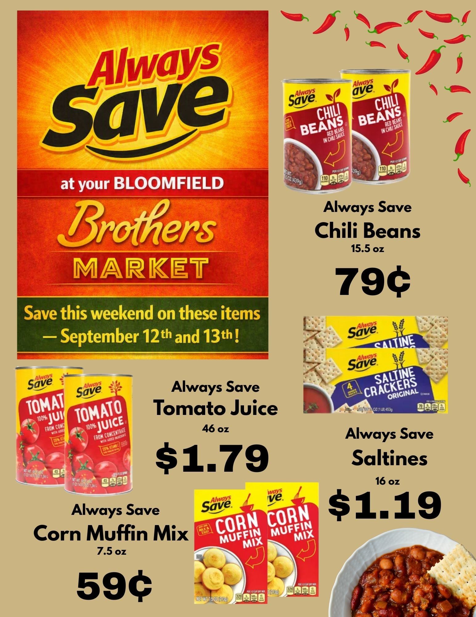 Brothers Market (Bloomfield, IA) 2 Day Special Weekly Ad September 12 - 13, 2026