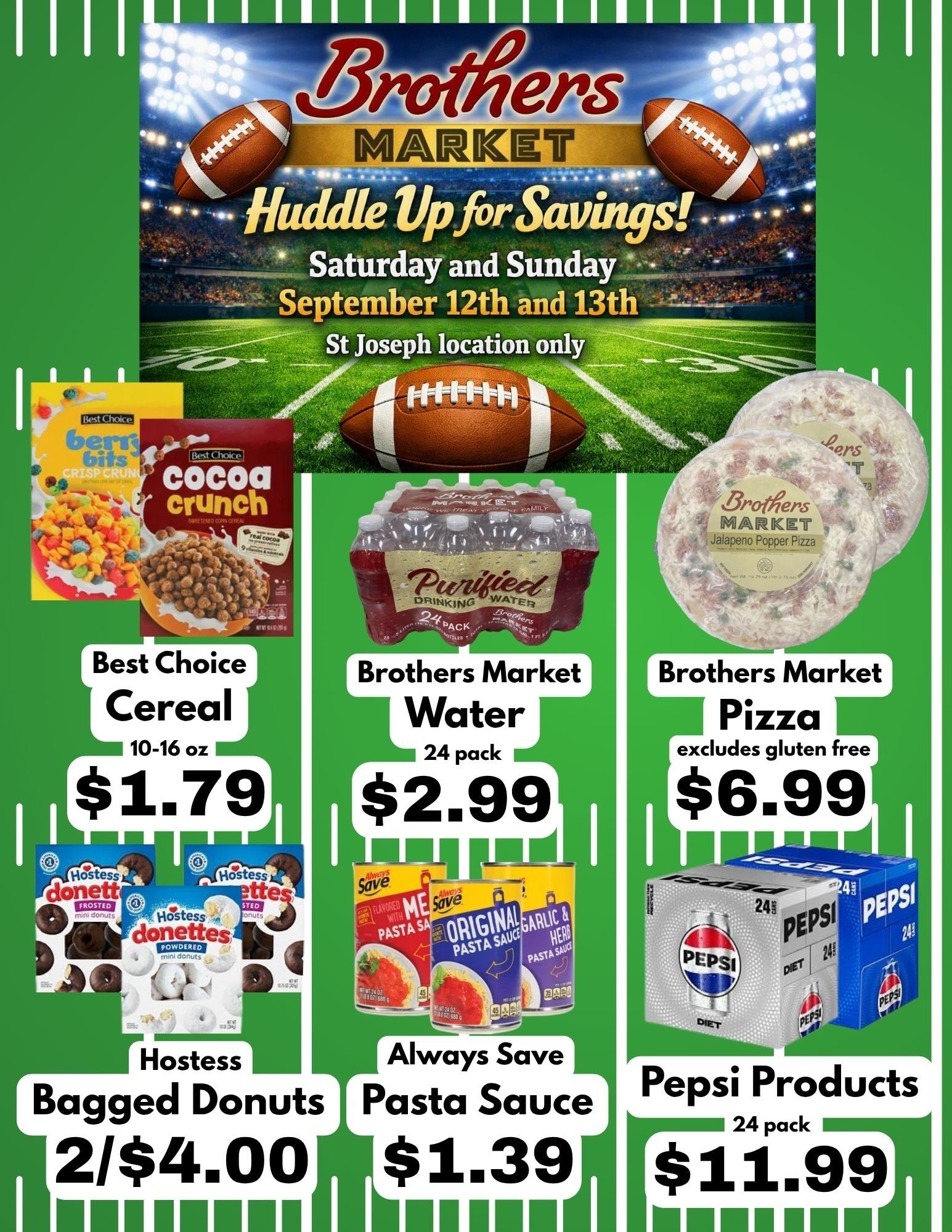 Brothers Market (St. Joseph, MO) 2 Day Special Weekly Ad September 12 - 13, 2026