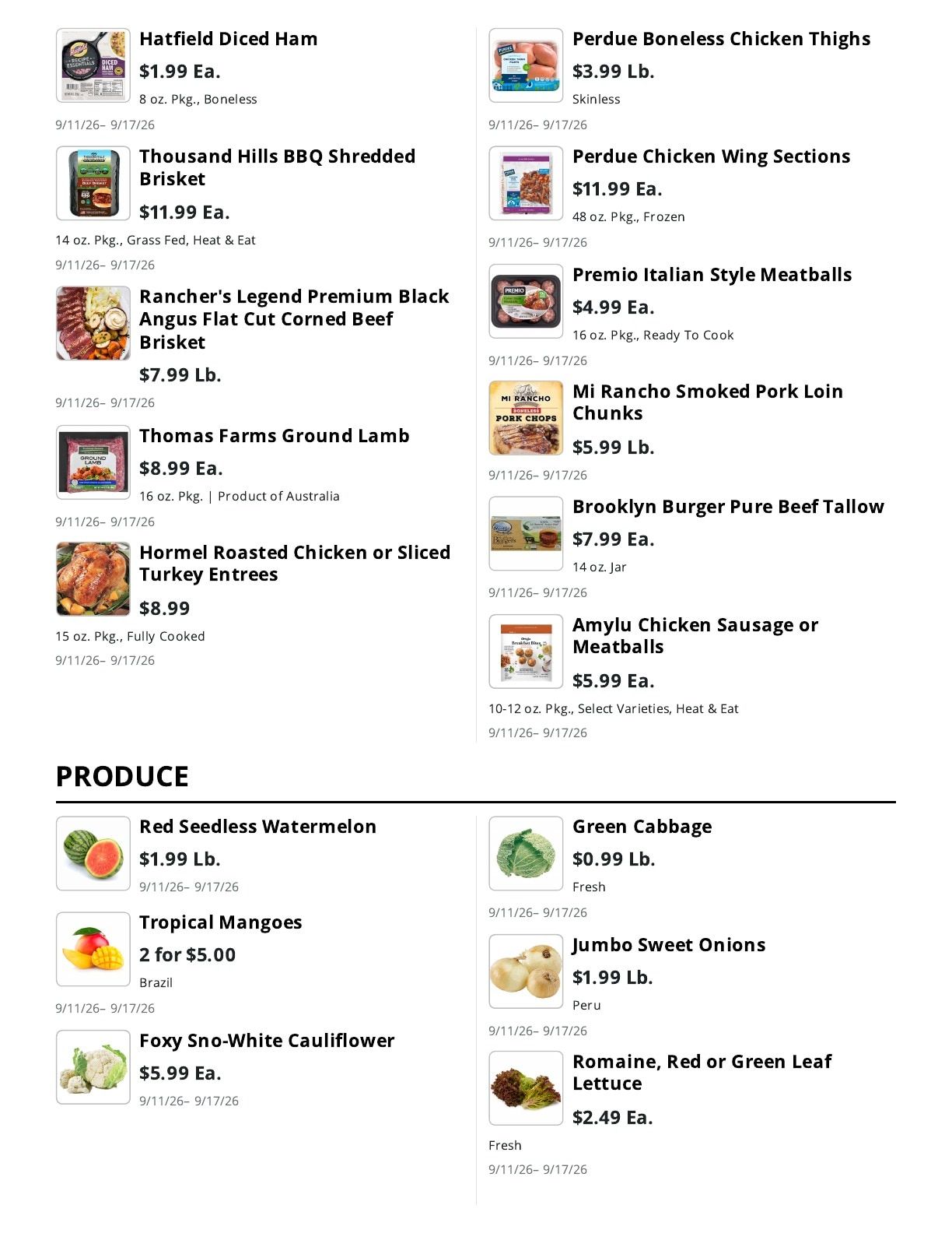 La Bella Marketplace (Brooklyn, NY) Weekly Ad September 11 - 17, 2026