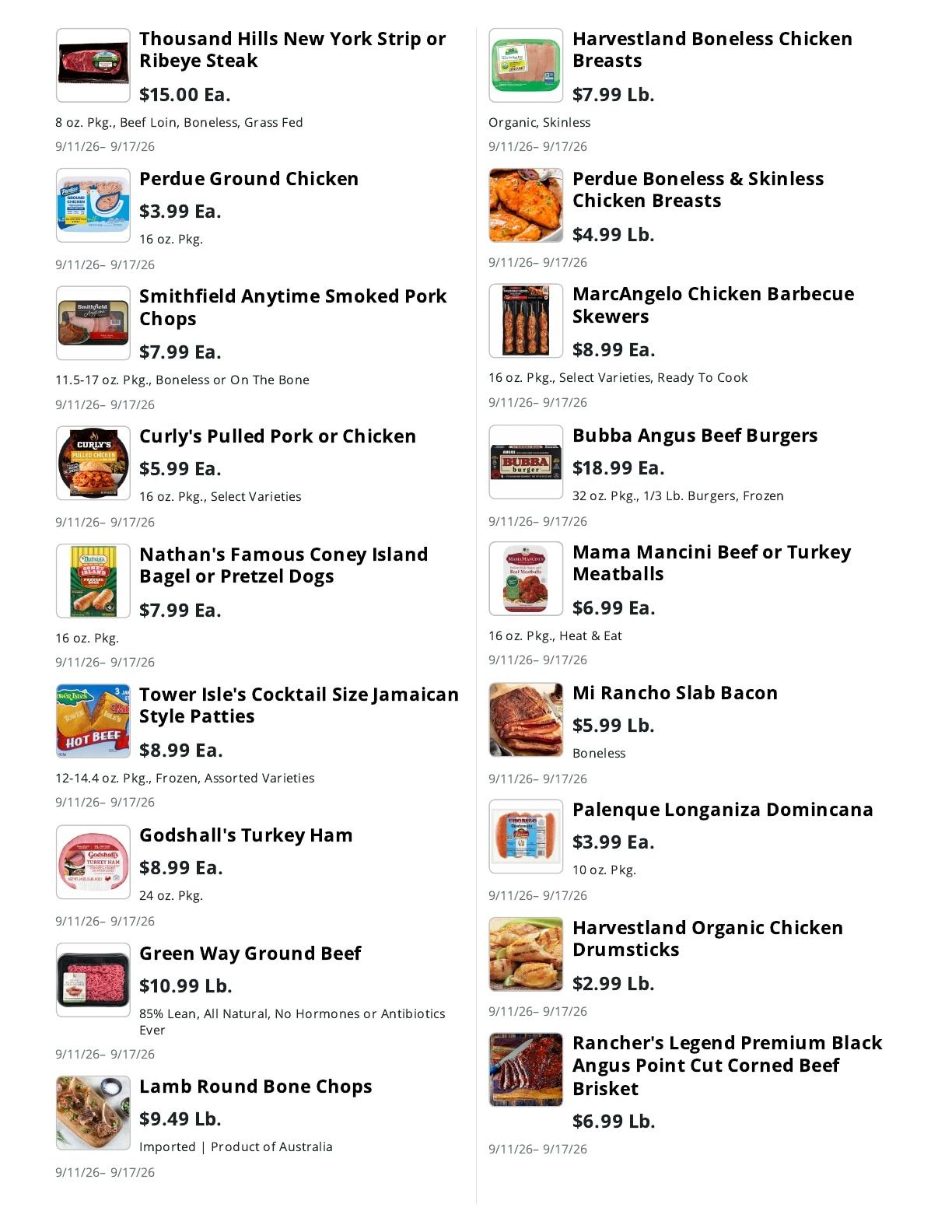 La Bella Marketplace (Staten Island, NY) Weekly Ad September 11 - 17, 2026