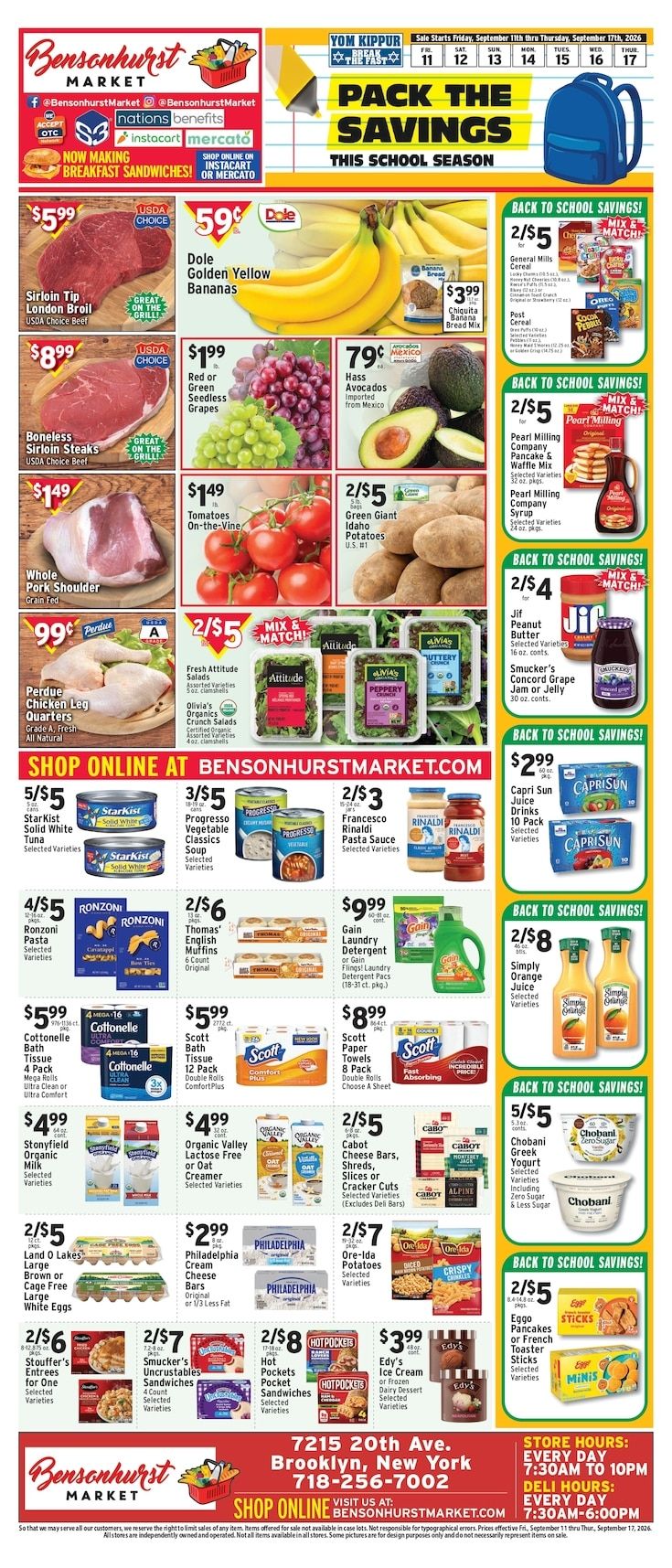 Bensonhurst Market Weekly Ad September 11 - 17, 2026