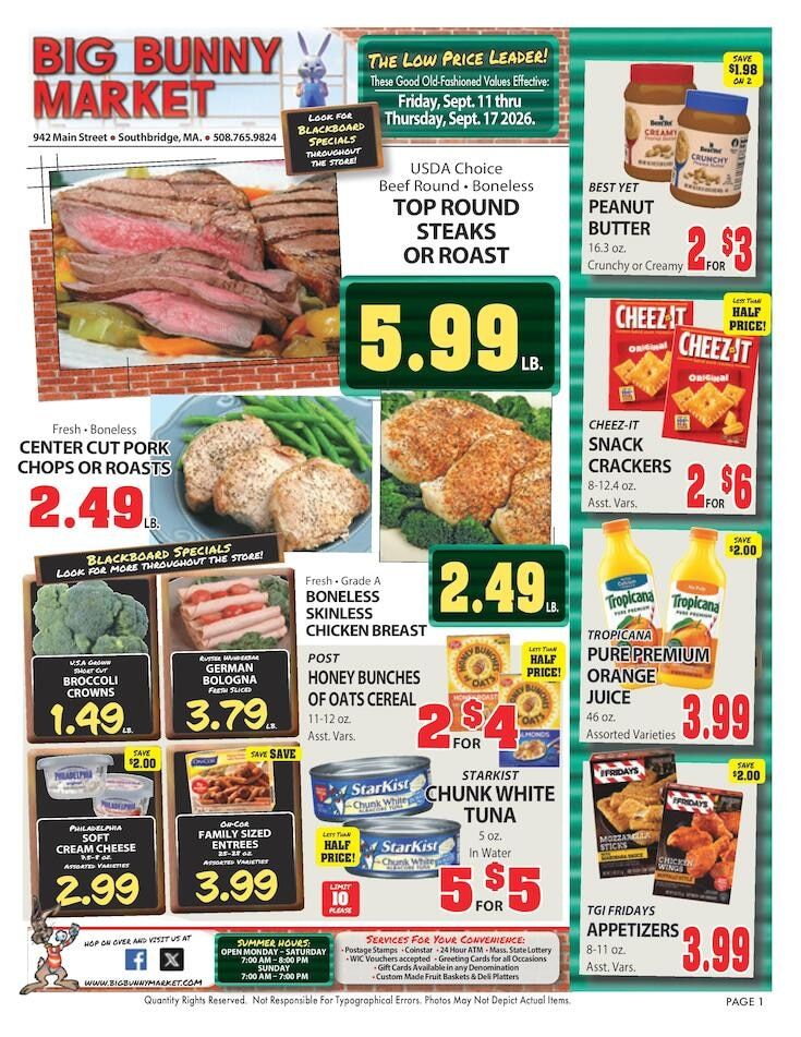 Big Bunny Market Weekly Ad September 11 - 17, 2026