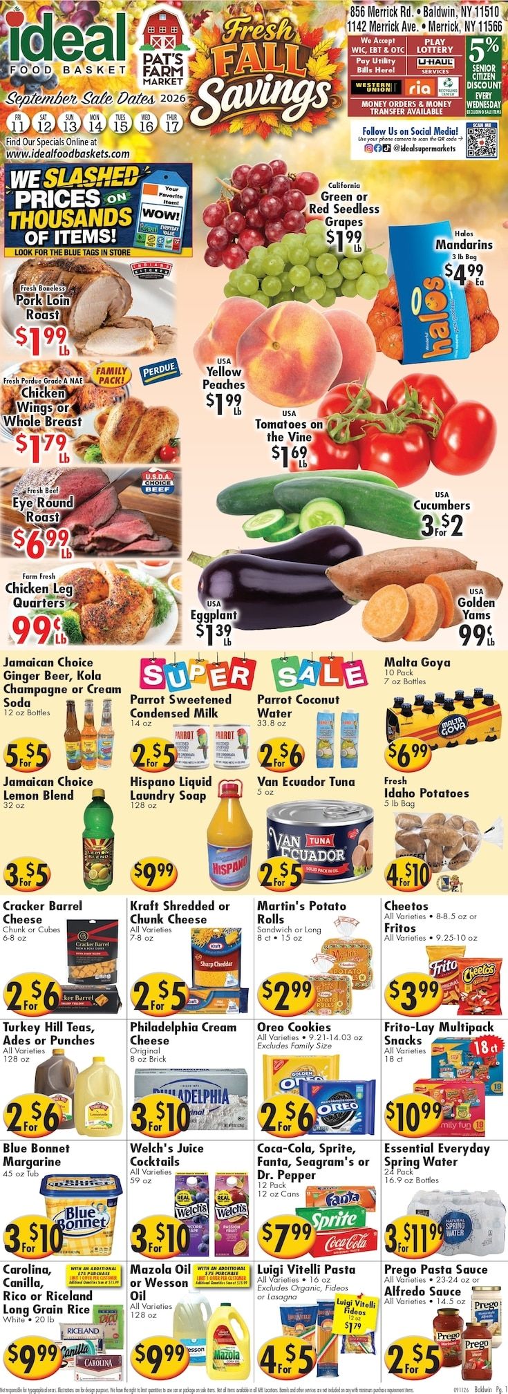 Ideal Food Basket (Baldwin, NY) Weekly Ad September 11 - 17, 2026