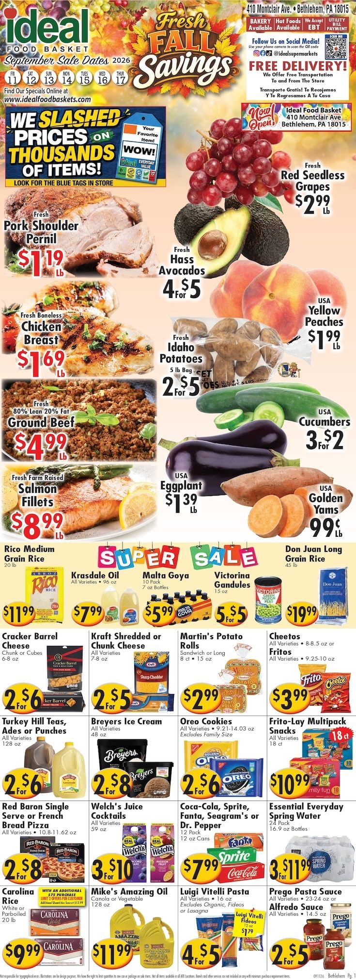 Ideal Food Basket (Bethlehem, PA) Weekly Ad September 11 - 17, 2026