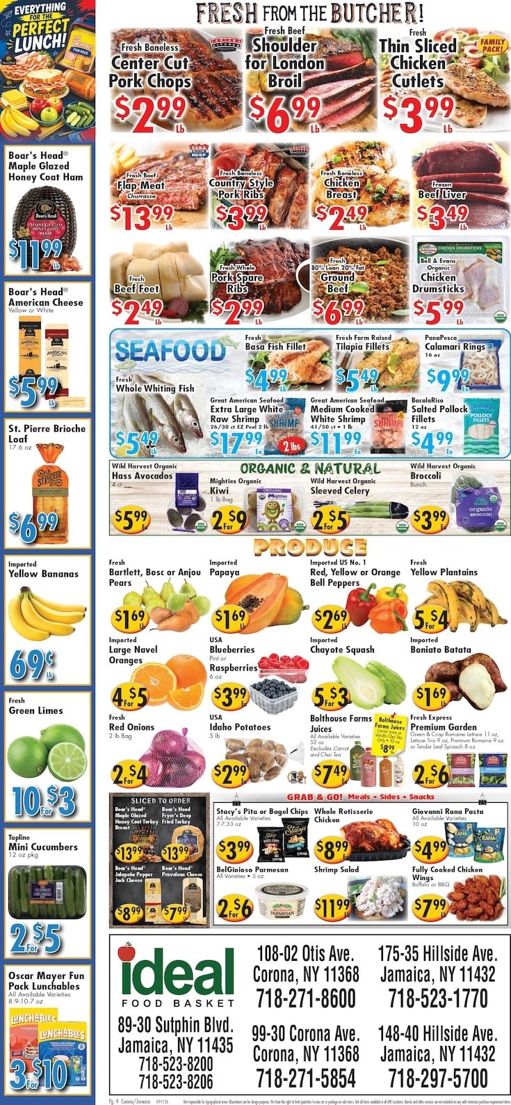 Ideal Food Basket (Corona and Jamaica, NY) Weekly Ad September 11 - 17, 2026