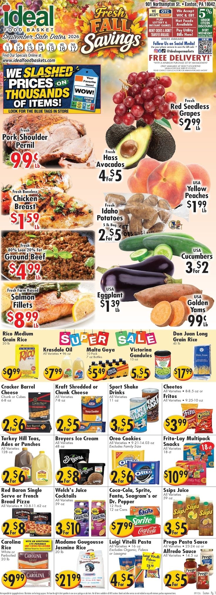 Ideal Food Basket (Easton, PA) Weekly Ad September 11 - 17, 2026
