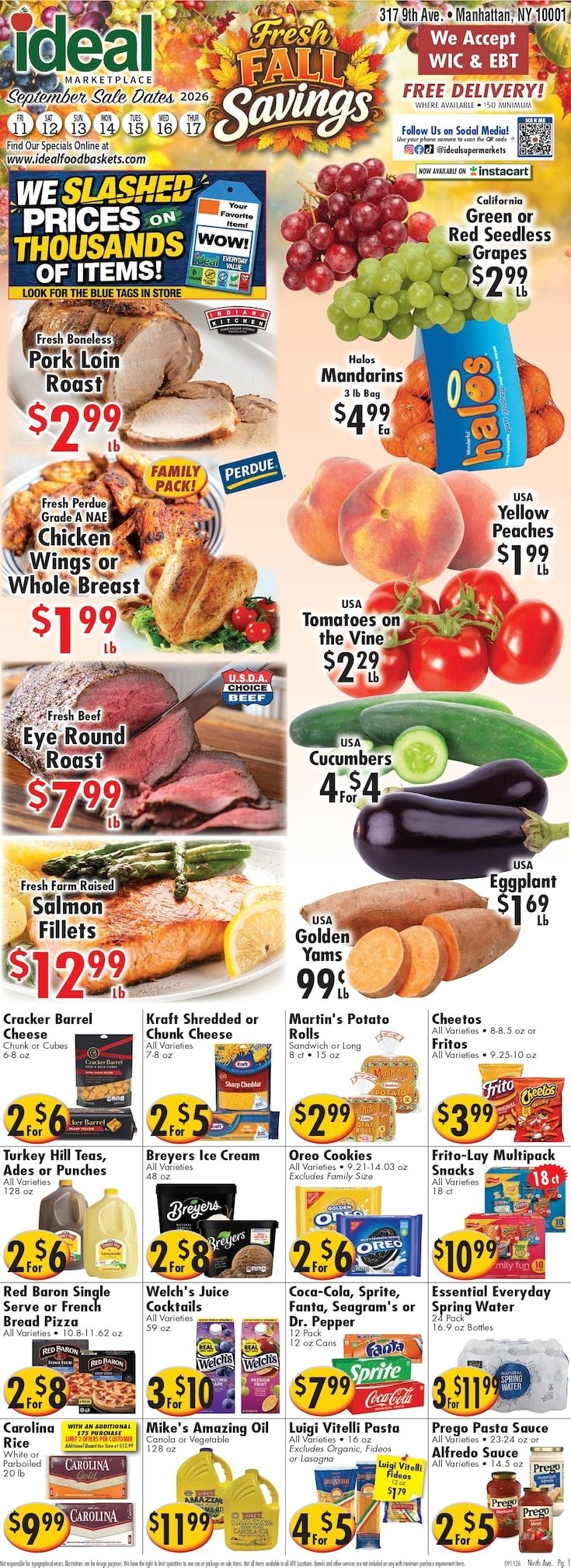 Ideal Food Basket (New York, NY) Weekly Ad September 11 - 17, 2026