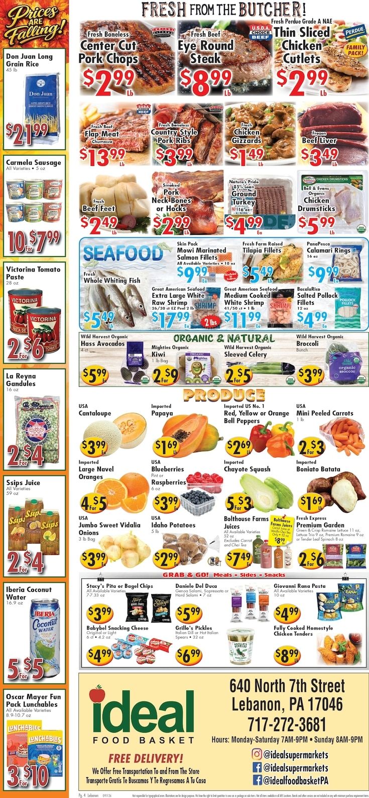 Ideal Food Basket (Lebanon, PA) Weekly Ad September 11 - 17, 2026