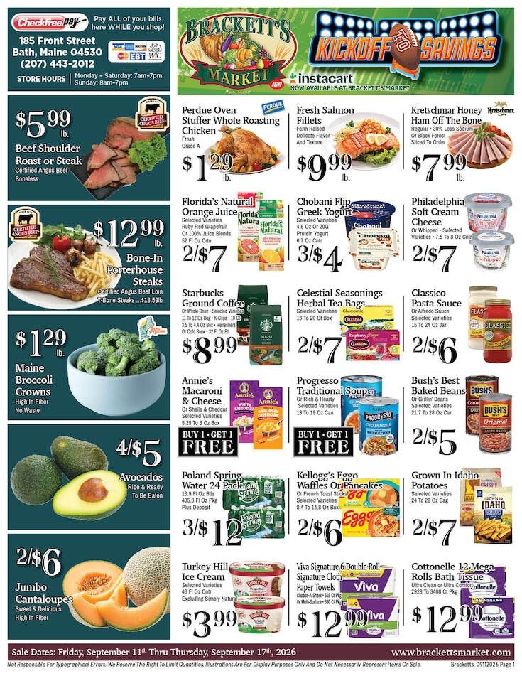 Brackett's Market Weekly Ad September 11 - 17, 2026