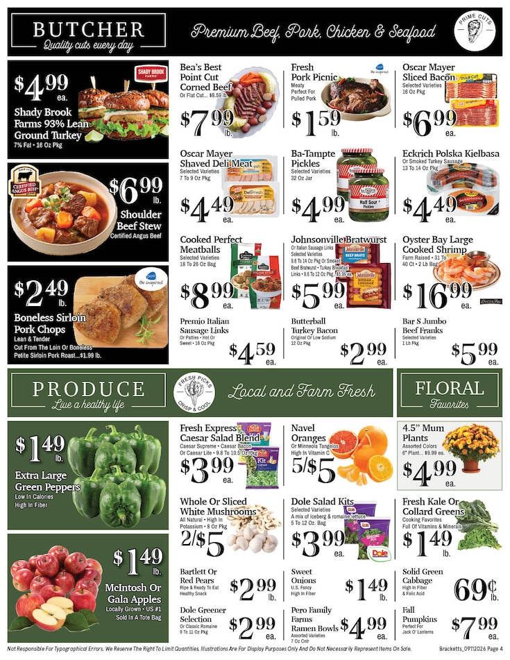 Brackett's Market Weekly Ad September 11 - 17, 2026