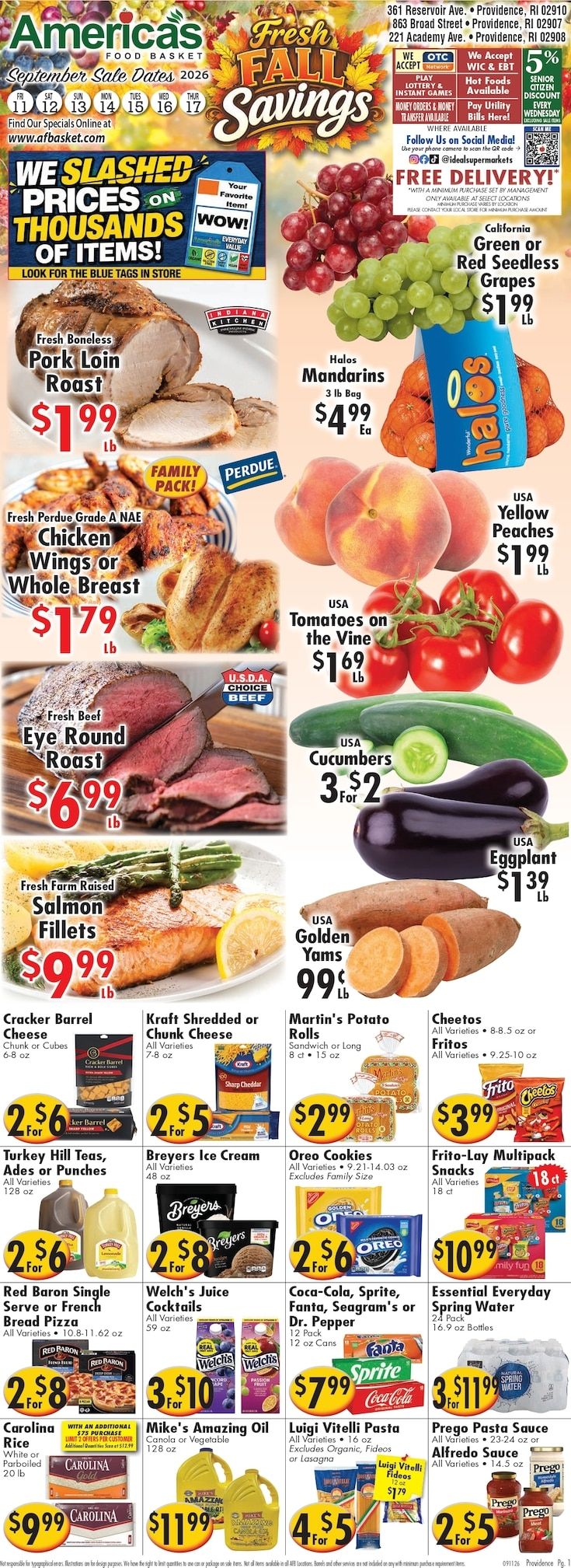 America's Food Basket (Rhode Island) Weekly Ad September 11 - 17, 2026