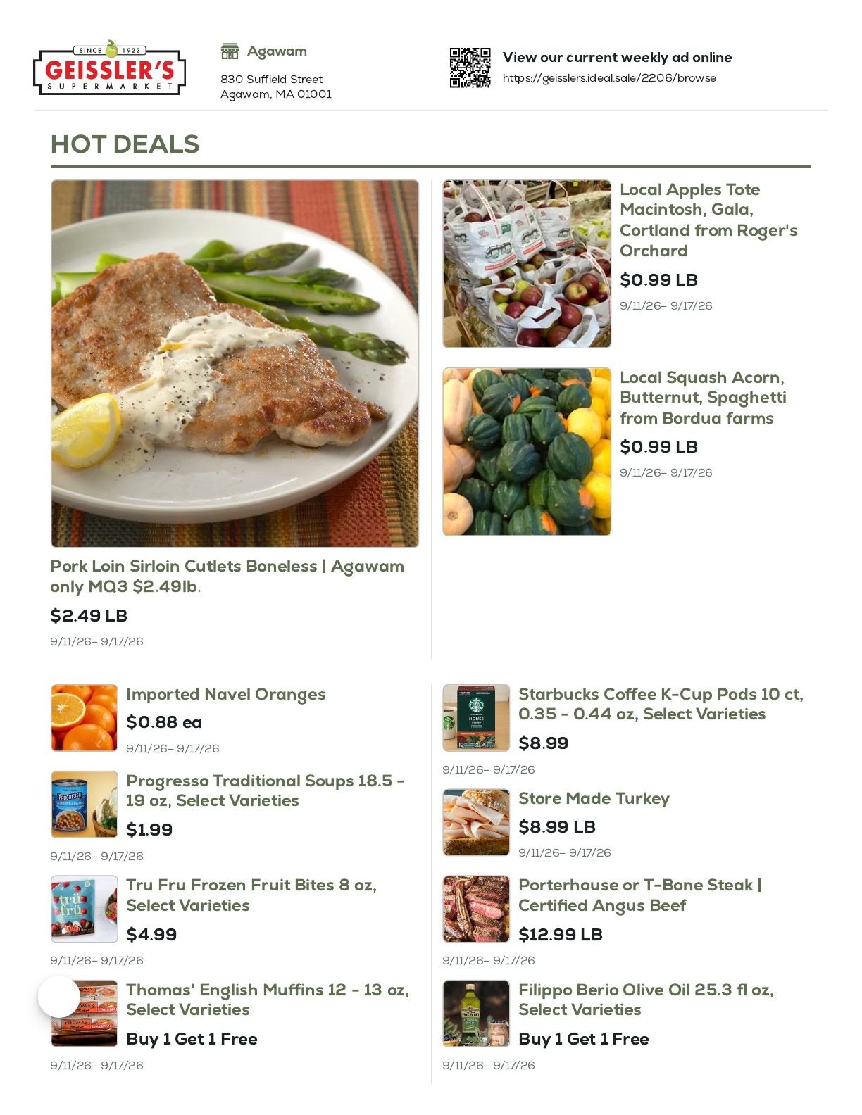 Geissler's Supermarket Weekly Ad September 11 - 17, 2026
