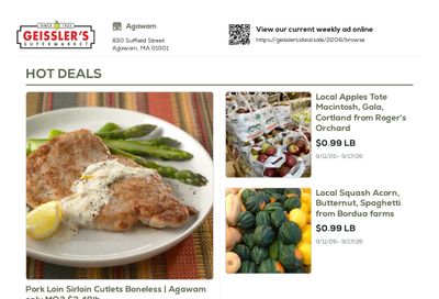 Geissler's Supermarket Weekly Ad September 11 - 17, 2026
