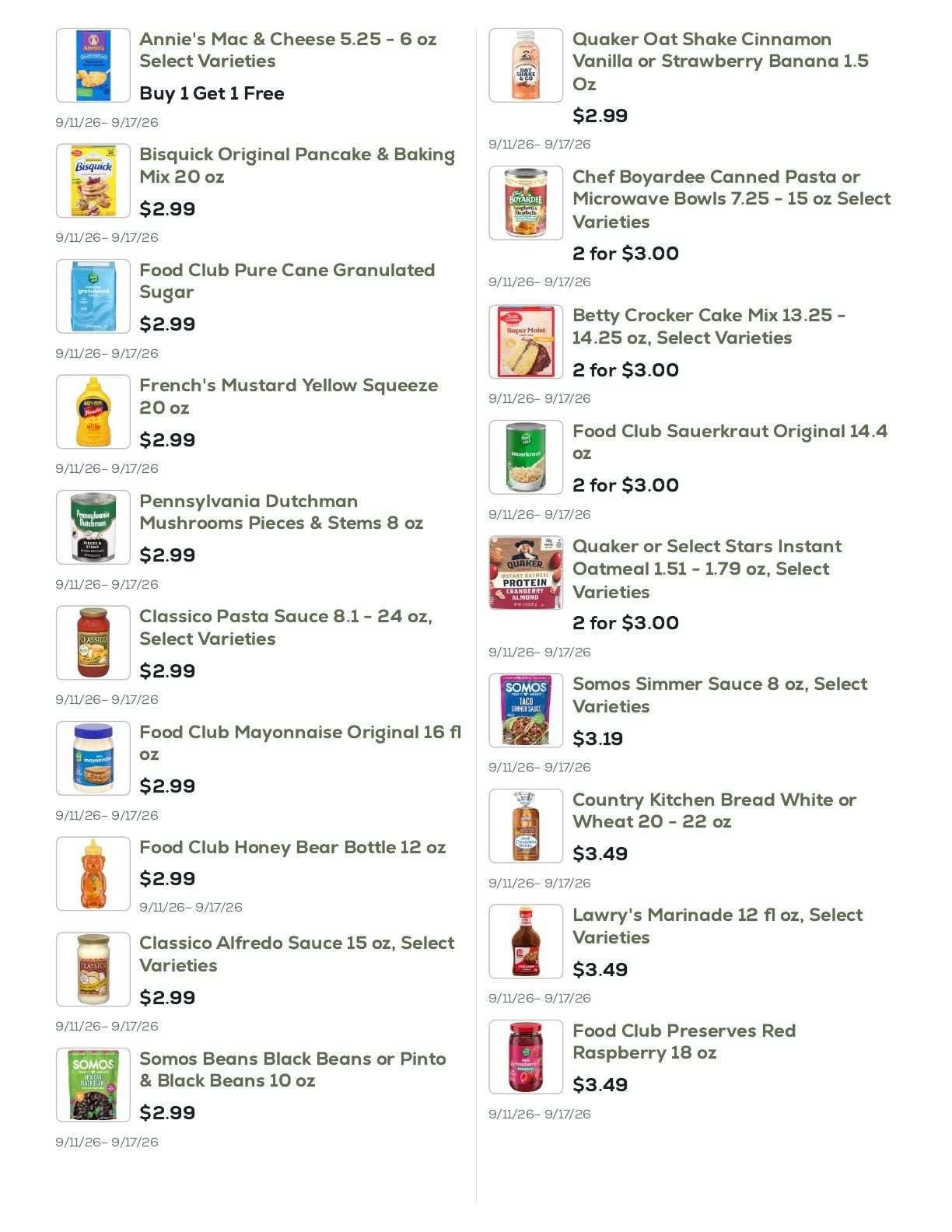 Geissler's Supermarket Weekly Ad September 11 - 17, 2026