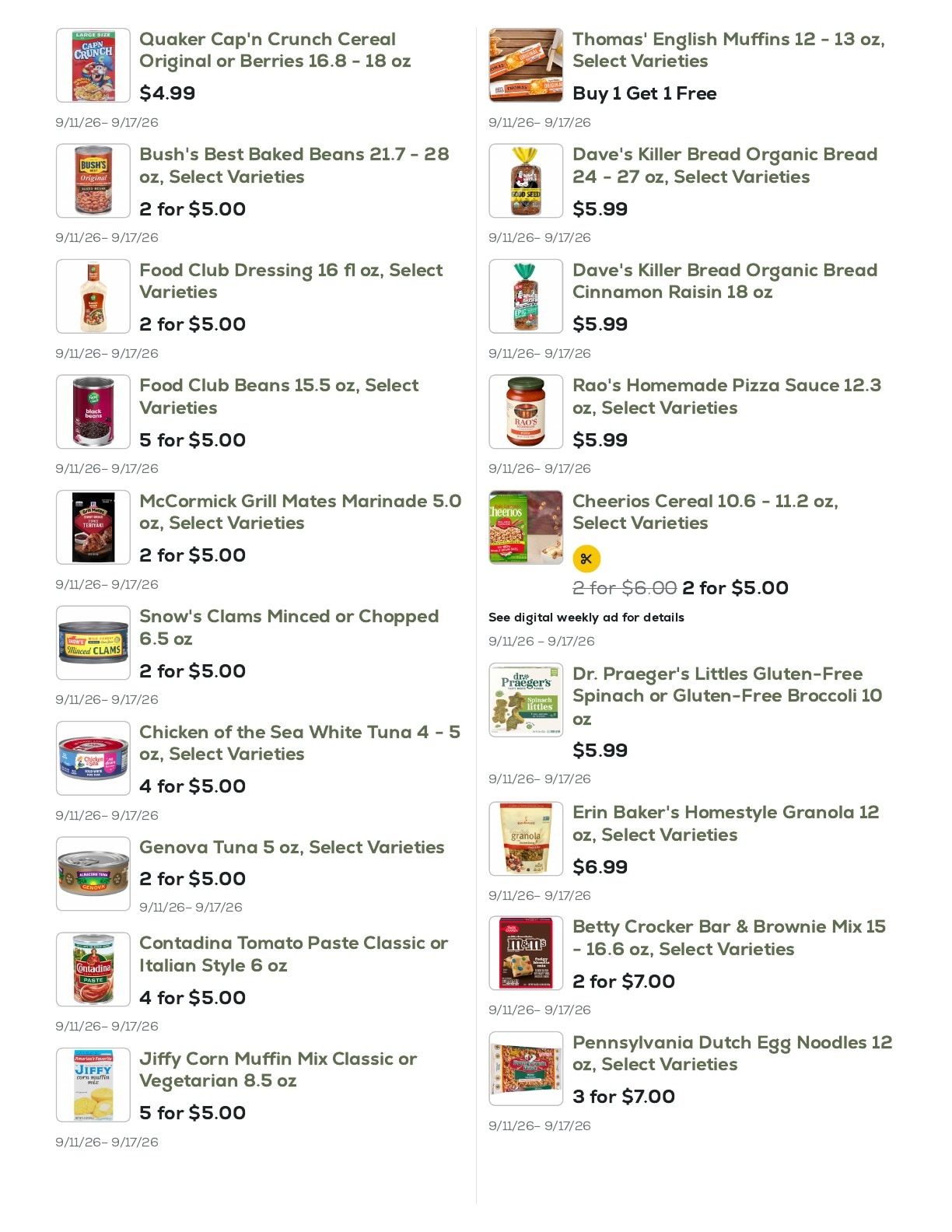 Geissler's Supermarket Weekly Ad September 11 - 17, 2026