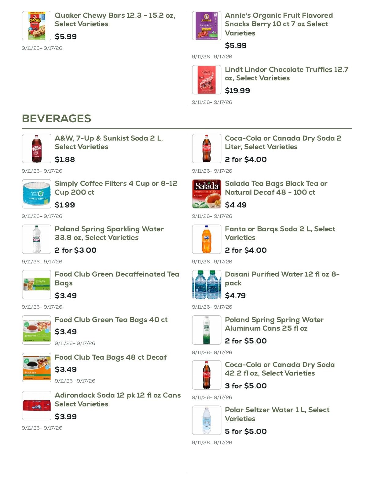 Geissler's Supermarket Weekly Ad September 11 - 17, 2026