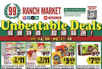 99 Ranch Market (Beaverton and other locations, OR) Weekly Ad September 11 - 17, 2026