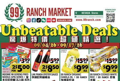 99 Ranch Market (Las Vegas and Las Vegas (Spring Mountain Rd), NV) Weekly Ad September 11 - 17, 2026