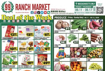 99 Ranch Market (Quincy, MA) Weekly Ad September 11 - 18, 2026