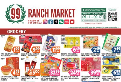 99 Ranch Market (Westwood, CA) Weekly Ad September 11 - 17, 2026
