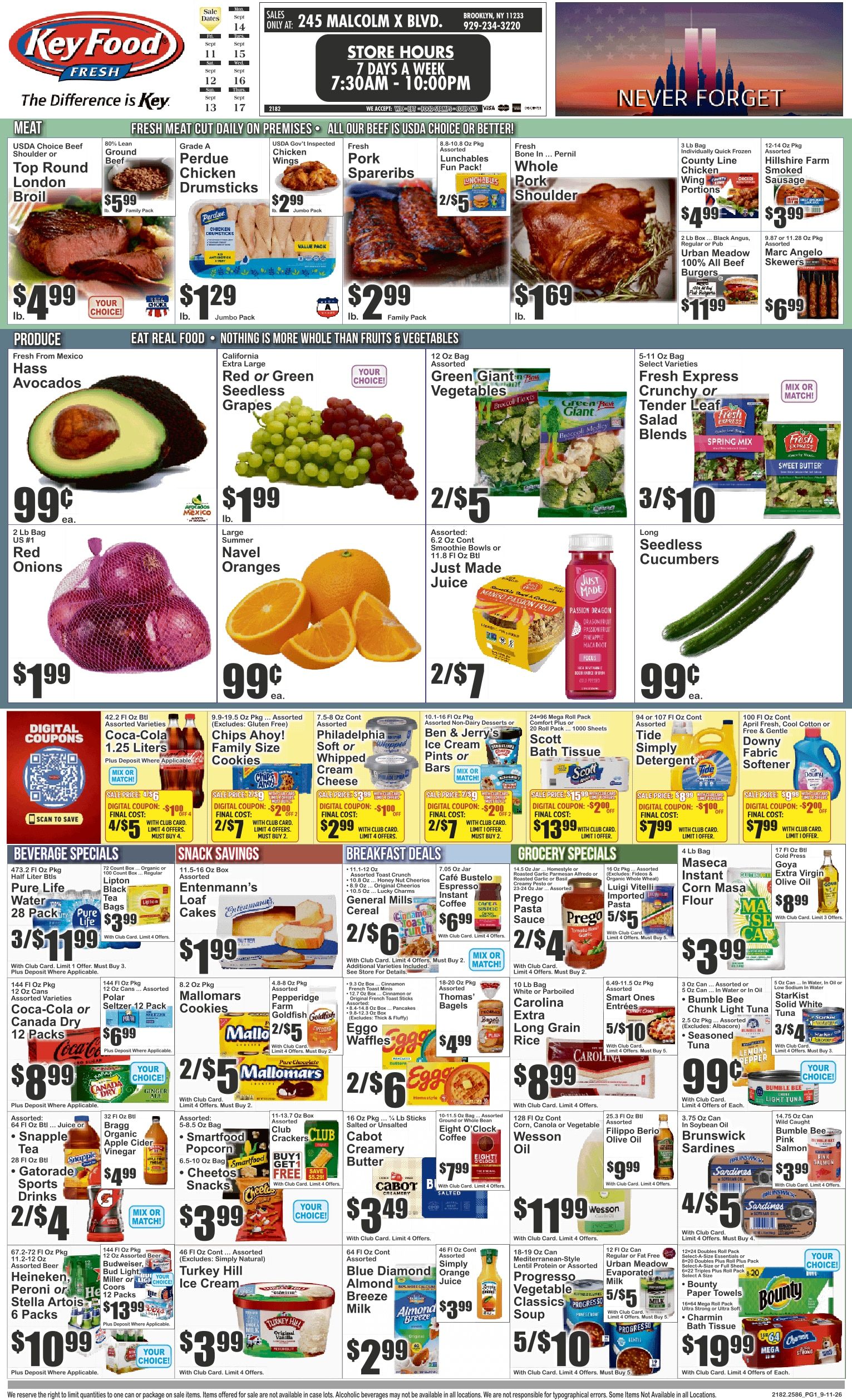Halsey Traders Market (245 Malcolm X Blvd., Brooklyn, NY) Key Food Weekly Ad September 11 - 17, 2026