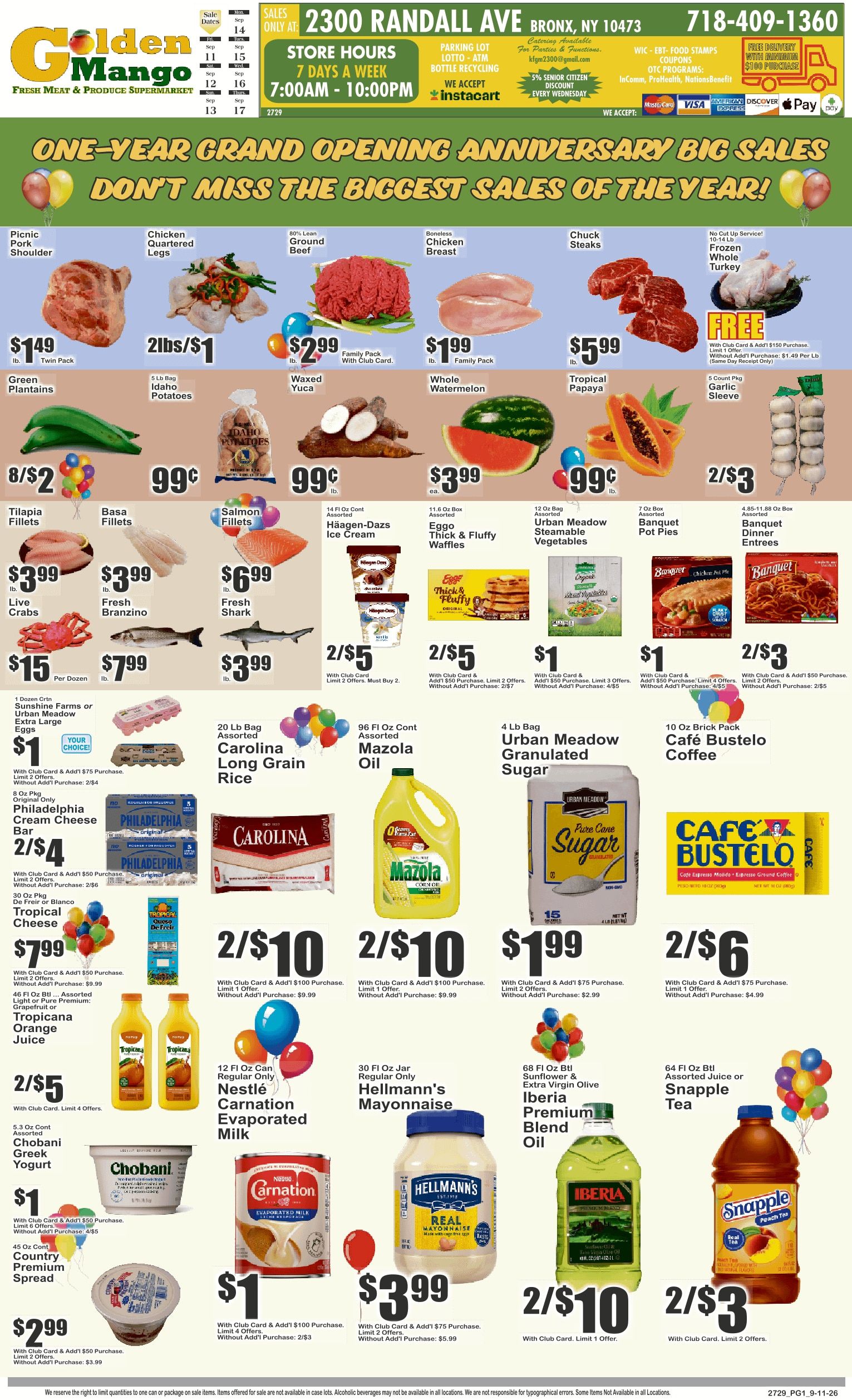 Golden Mango (2300 Randall Avenue, Bronx, NY) Key Food Weekly Ad September 11 - 17, 2026