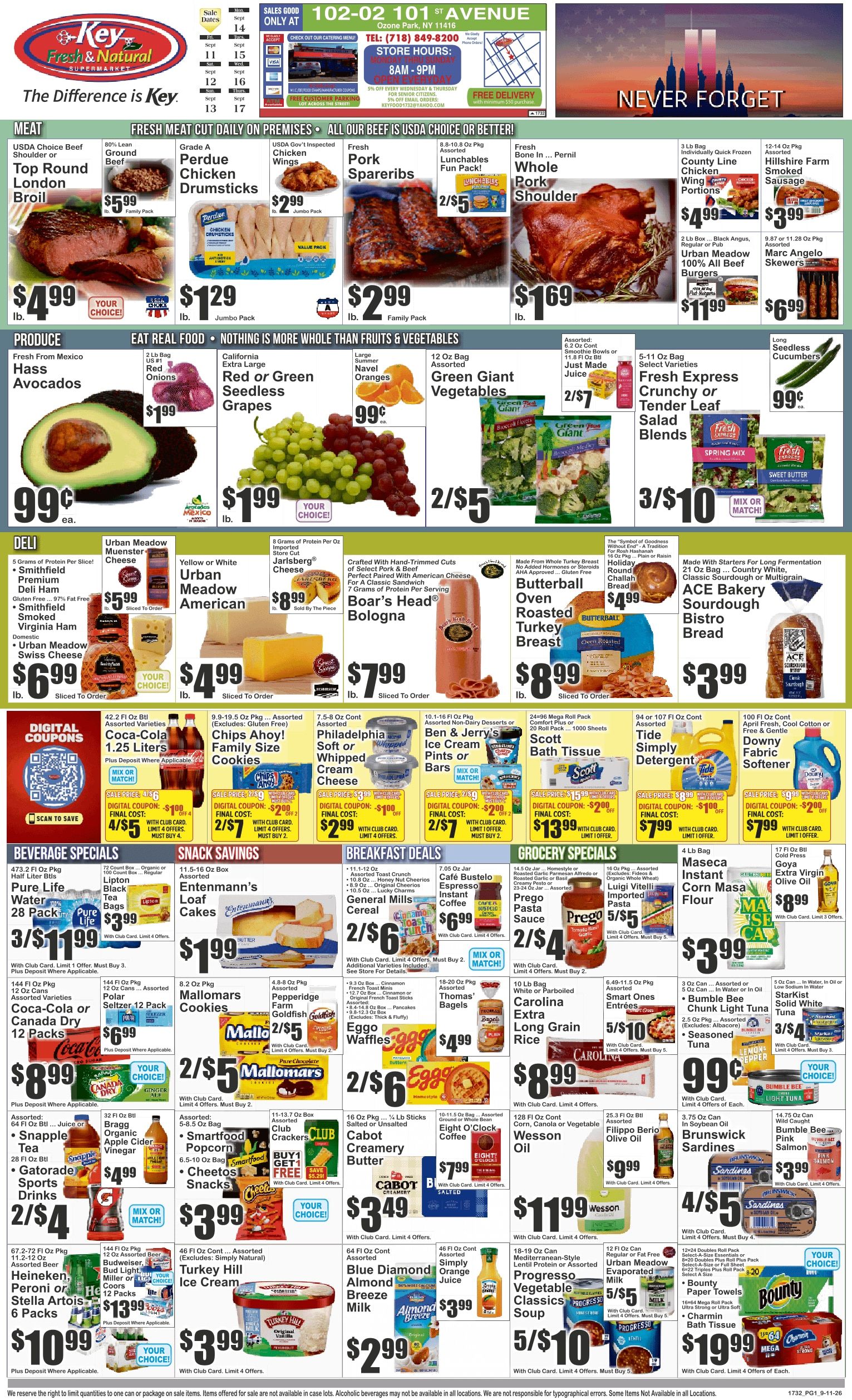 Key Fresh & Natural (102-02 101st Ave., Ozone Park, NY) Key Food Weekly Ad September 11 - 17, 2026