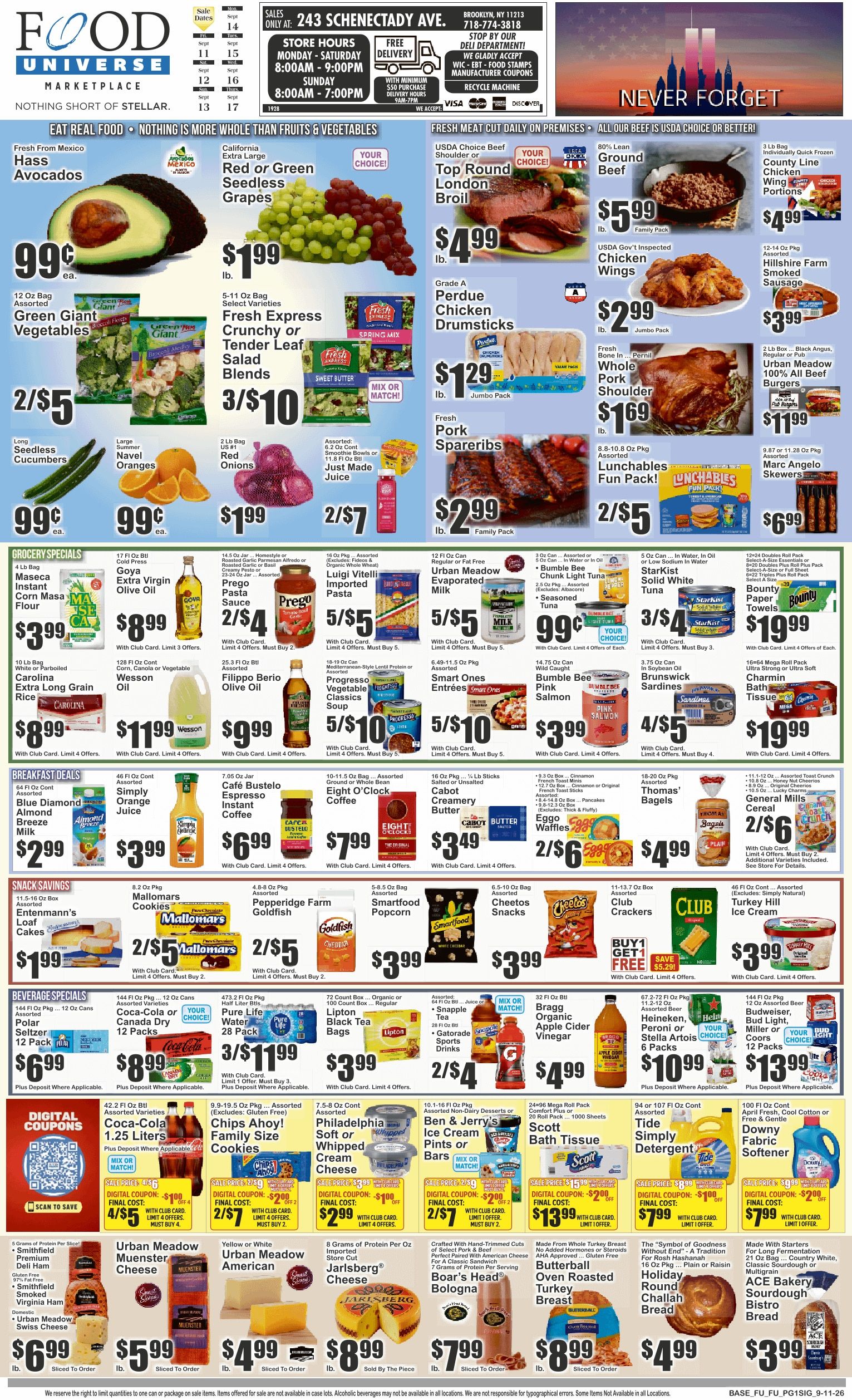 Food Universe (243 Schenactady Ave., Brooklyn, NY) Weekly Ad September 11 - 17, 2026