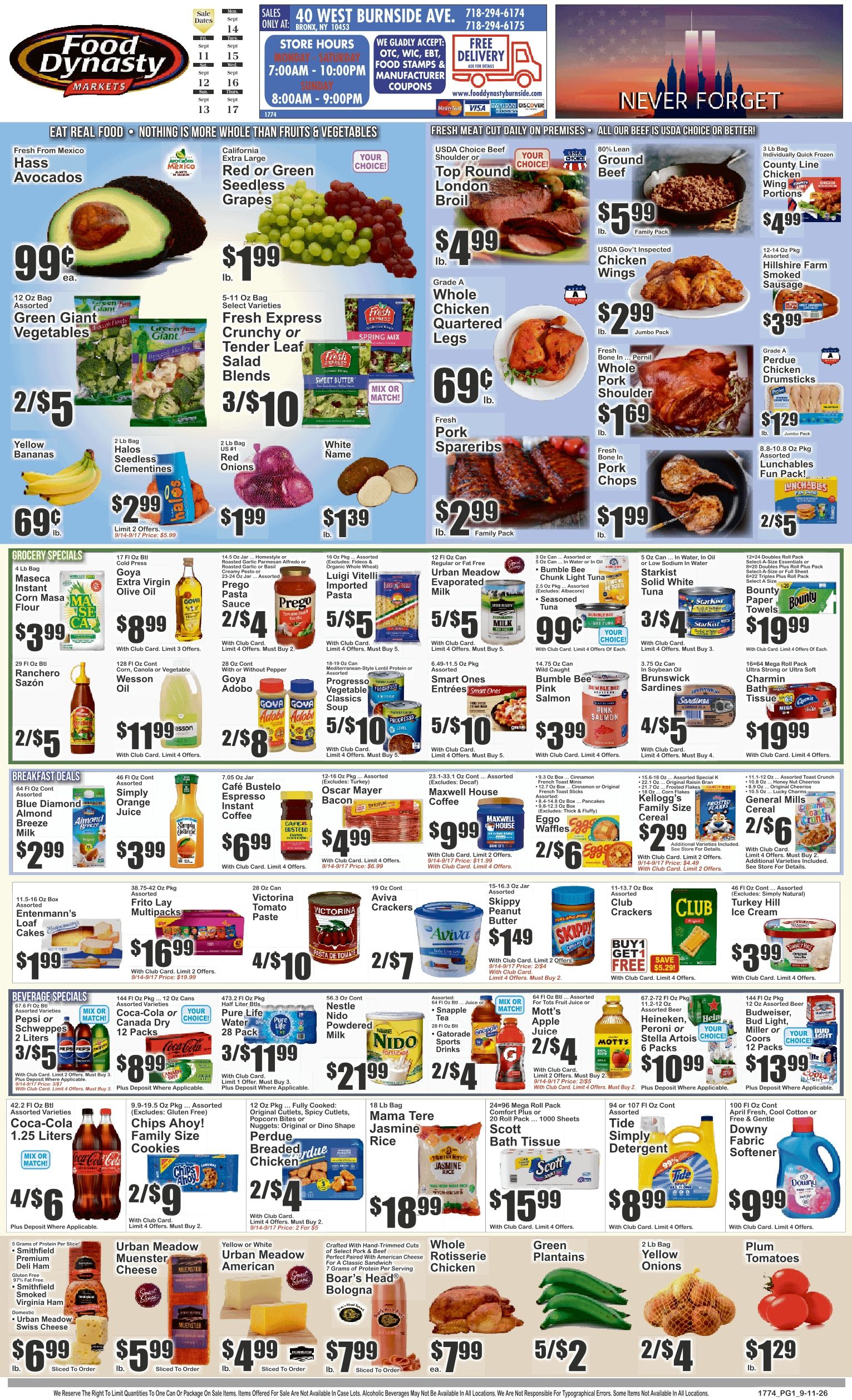 Food Dynasty (Bronx, NY) Key Food Weekly Ad September 11 - 17, 2026