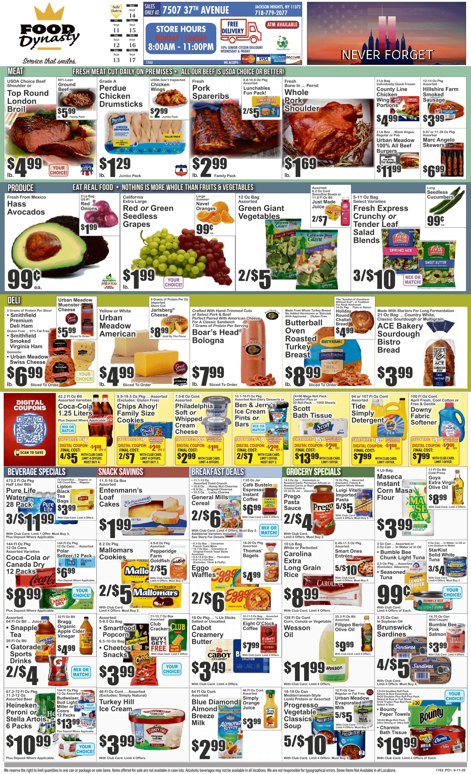 Food Dynasty (Jackson Heights, NY) Key Food Weekly Ad September 11 - 17, 2026