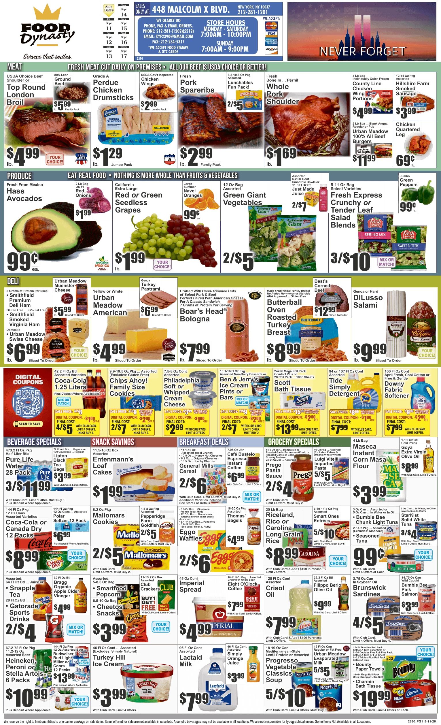 Food Dynasty (New York, NY) Key Food Weekly Ad September 11 - 17, 2026